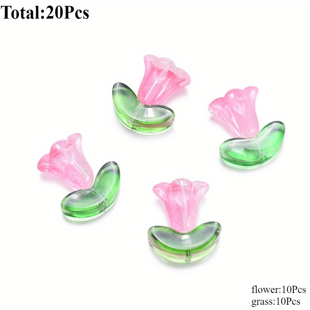 20pcs Trumpet Flower Shape Beaded DIY Jewelry Making